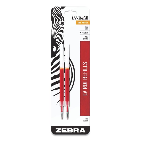 Zebra Pen Refill for JF Pen, Medium, Red, PK2 87032